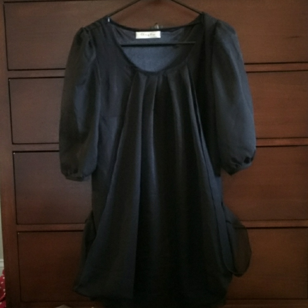 Black Billowy Dress Shirt